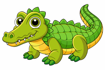 A cute Crocodile vector art in illustration on a white Background
