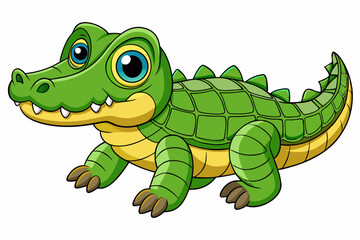 A cute Crocodile vector art in illustration on a white Background
