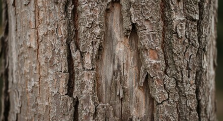 Close up of rugged tree bark texture showing natural wood grain pattern