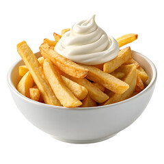 bowl of french fries on transparent background 