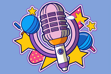 vector illustration of a microphone