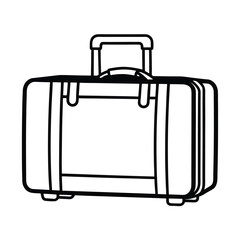 Outline Style Travel Suitcase Icon For Journey Holiday Baggage And Adventure