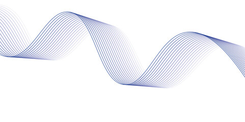 frame of abstract vector blue wave melody lines on white background. Abstract shiny blue wave on dark background. Modern flowing wave design element. Technology science concept.