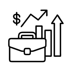 Investment portfolio growth strategy financial success and business development planning icon