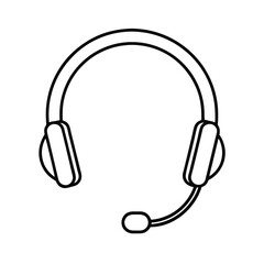 Headset Line Art Icon For Customer Support And Communication Services