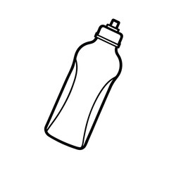 Black And White Outline Illustration Of A Reusable Water Bottle For Hydration