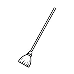 Broom Outline Vector Illustration For Cleaning Concept And Household Chores Design