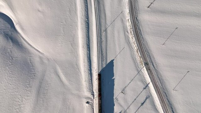 Eastern Express (Dogu Ekspresi) in the Winter Season Drone Video, Ankara to Kars Express, Kars Turkey (Turkiye)

