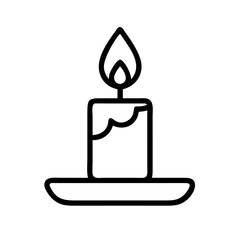 Candle light burning flame wax vector illustration drawing graphic design element clip art icon