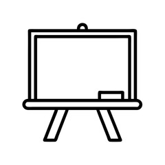 Isolated whiteboard with stand vector illustration for presentation teaching and learning