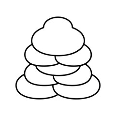 Abstract Cloud Stack Outline Simple Geometric Design Element Minimalist Illustration