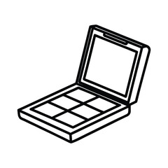 Minimalist Outline Of An Opened Eye Shadow Palette With Six Shades