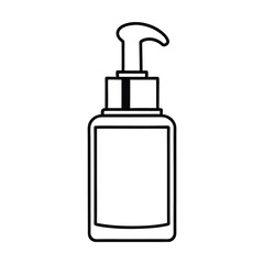 Simple Outline Drawing Of A Lotion Or Soap Dispenser On White Background