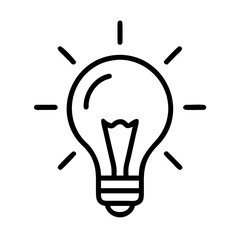 Light bulb icon vector illustration, idea generation, innovation, creative thinking concept design