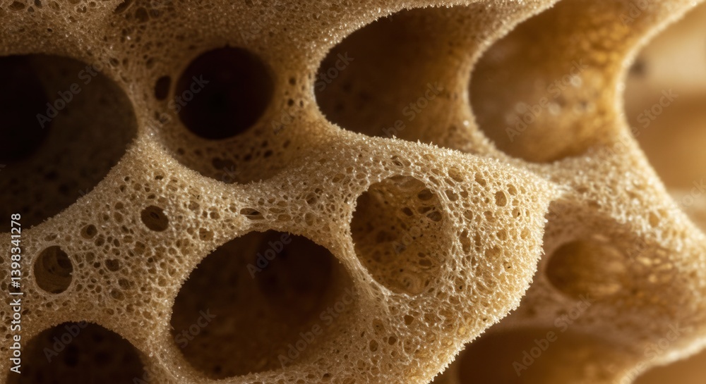 Aufkleber close up of porous sponge texture showcasing intricate surface details
