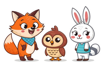 fox rabbit owl cartoon 