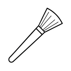 Illustration Of A Cosmetic Powder Brush Applying Beauty Products On Face