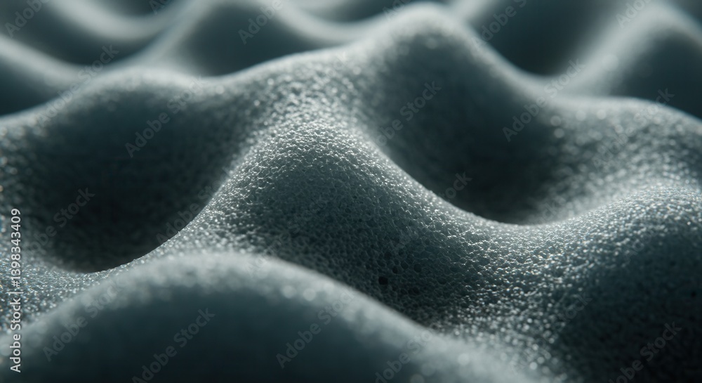 Poster Abstract close up of convoluted foam texture surface with light effect