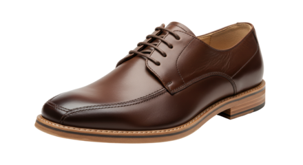 Isolated Classic Brown Leather Oxford Shoe