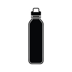 Simple Black Water Bottle Vector Illustration For Lifestyle And Fitness Designs