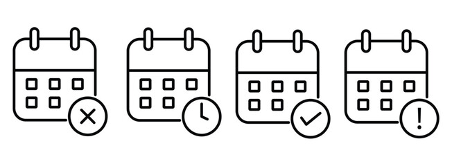 Calendar icon vector illustration set .