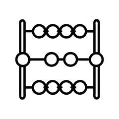 Abacus outline icon for mathematical calculation tool and education resource for kids learning