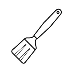 Spatula Outline For Baking Or Cooking Minimalist Kitchen Utensil Vector