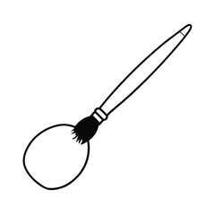 Simple Artistic Paint Brush Creates Circle Outline Vector Illustration