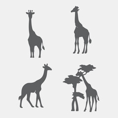 giraffe silhouette vector