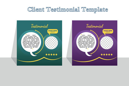 Client testimonial vector design template