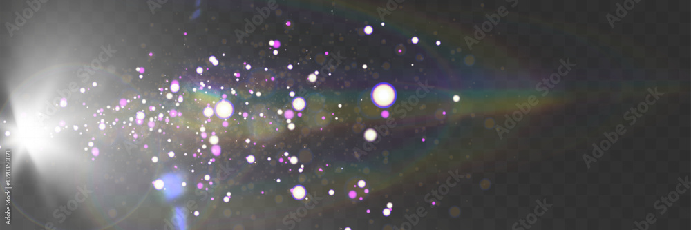 Poster 	
Christmas light effect with glowing bokeh and sparkling particles on a transparent background. Perfect for overlays, festive designs, and magical backgrounds.
