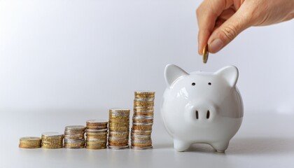 A piggy bank slowly filling up