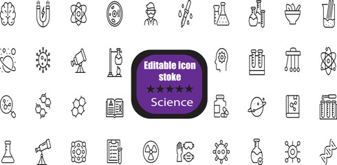 Science Editable Stroke Icon.