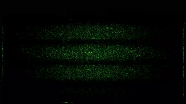 multicolor green vhs glitch noise background realistic flickering, analog vintage TV signal with bad interference, static noise background