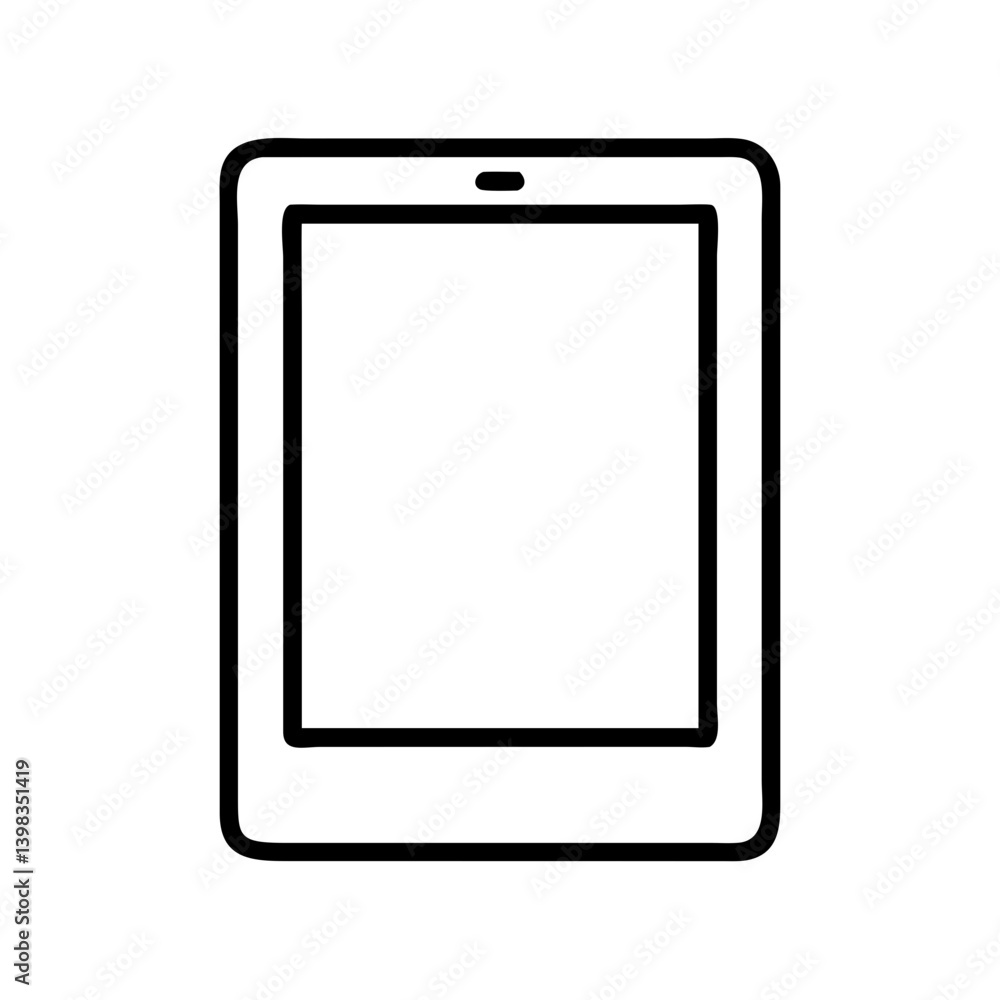Poster tablet device vector illustration for digital technology and mobile device user interface design