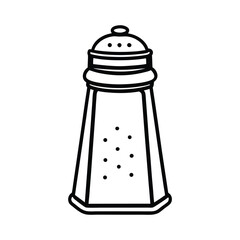 Black And White Outline Illustration Of A Salt Shaker For Design Projects