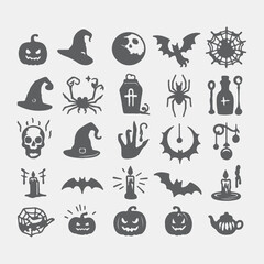 halloween icon set