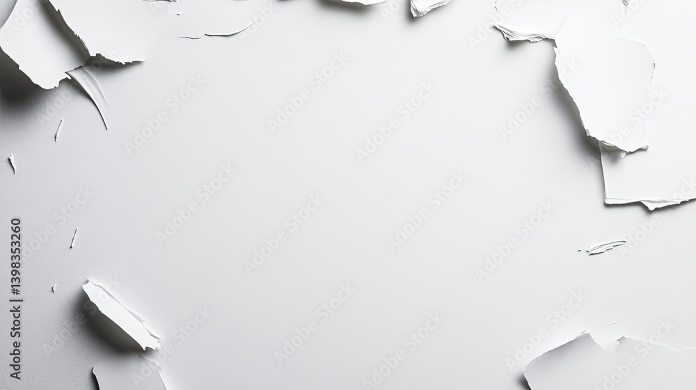 Poster dynamic artistic expression through torn paper on a white background minimalist design concept