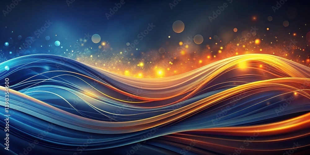 Poster Abstract Flowing Waves of Light and Color, a Dynamic and Evocative Design for Digital and Print Media