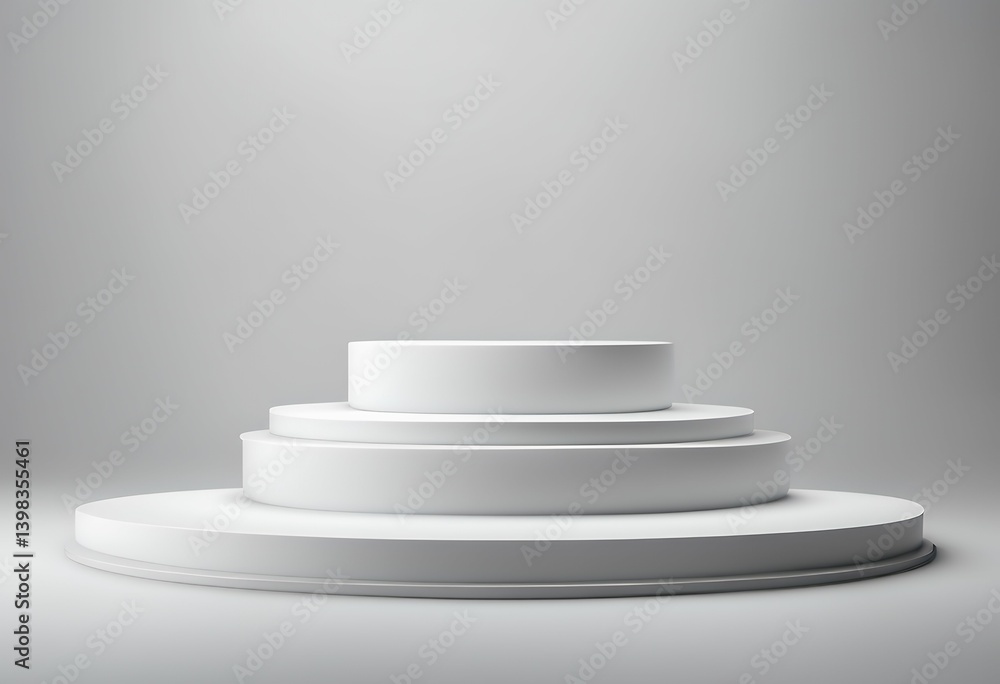 Poster white product stage background rendering podium 3d display collection light three-dimensional clean 