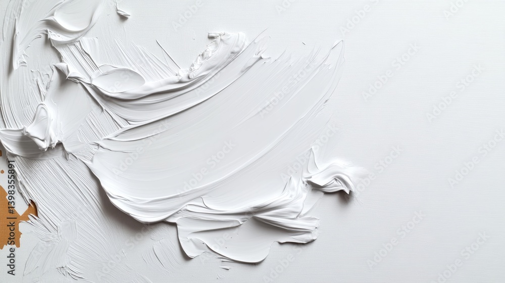 Poster artistic texture of white paint on canvas studio setting high-resolution image minimalist aesthetic