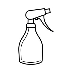 Spray Bottle Outline Vector Illustration For Cleaning And Gardening Needs