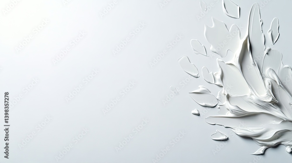 Poster artistic expression with white paint on canvas studio setup abstract texture minimalist style
