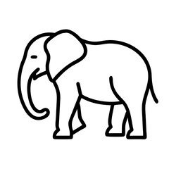 Obraz premium Illustration of an elephant outline drawing, african wildlife animal vector image, zoo art print