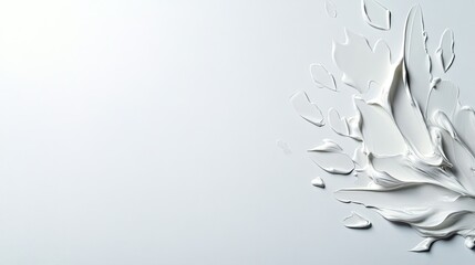 Artistic expression with white paint on canvas studio setup abstract texture minimalist style