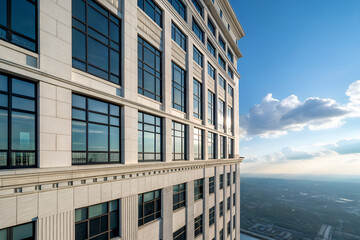 modern office building with blue sky