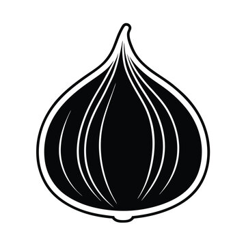 recommend clip art: Black And White Fig Silhouette Simple Design Food Illustration Isolated
