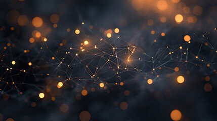 Abstract Network Glowing Nodes And Connections