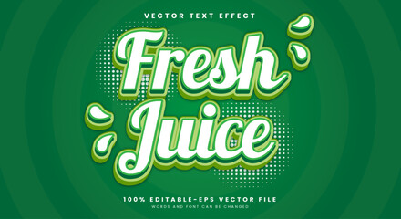 Fototapeta premium Fresh Juice 3d editable text effect Template Suitable for Fresh theme