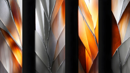 Abstract Geometric Art with Warm and Cool Color Contrast